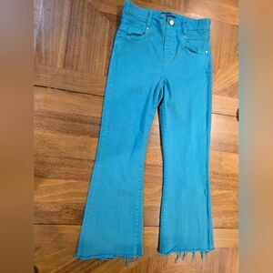 Liverpool Gia Glider Flare Jeans Sz 6 / 28 Lake Blue Back Pleat Summer Hippie